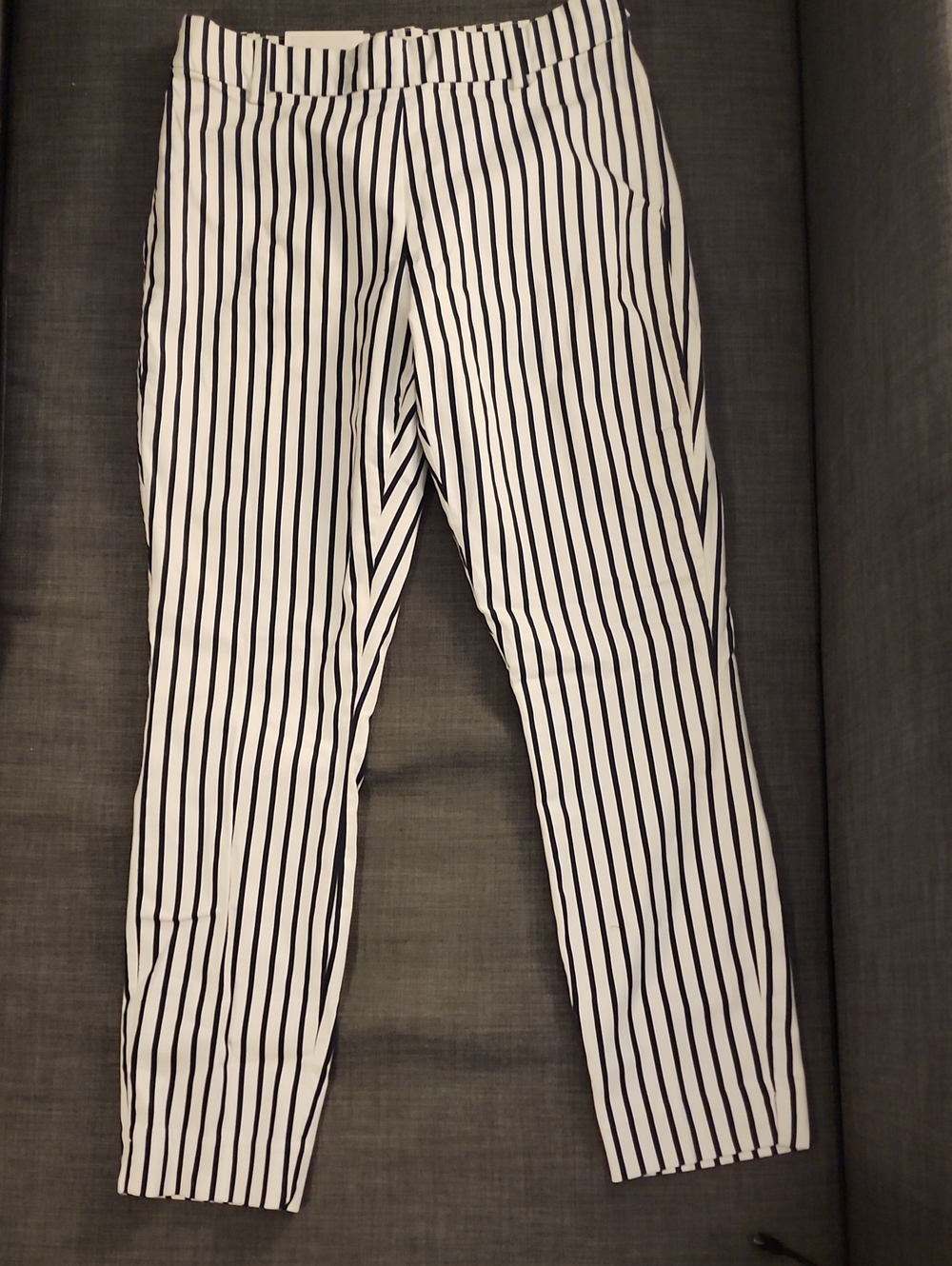 H&M Black & White Vertical Stripe Chinos